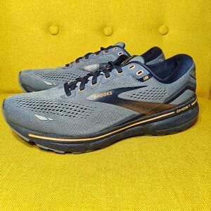Brooks Ghost 15 Gray Navy Running DNA LOFT v2 Cushion Sneakers Men's Shoe Sz 9D